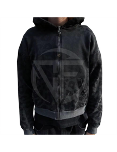 เสื้อฮู้ดมีซิปแบบสวมหัวของผู้ชายเสื้อผ้าแนวสตรีทแบบลำลอง100% ผ้าฝ้ายแบบลำลองสำหรับฤดูหนาวผลิตตามสั่ง - Product Image 3