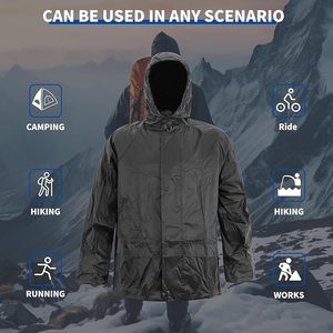 Veste et pantalon coupe-vent imperméables décontractés unisexes pour l'hiver - Design réfléchissant et solide pour le travail en extérieur, la pêche - Product Image 3