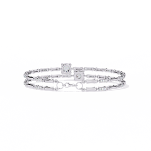 สร้อยข้อมือทองคำแท้9K ประดับเพชรแท้หรูหราประกายคู่สำหรับงานครบรอบและงานปาร์ตี้ - Product Image 4