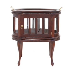 Antique Kidney Coffee Table with Top Tray Wooden Center Table for Interior Design of European Style Living Room Hotel Furniture - Product Image 1