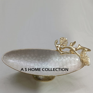 Cuenco para servir decorativo para el hogar de estilo japonés moderno, vidrio de aluminio chapado en oro, conjunto de frutas y alimentos de Metal hecho a mano, tres cuencos - Product Image 3