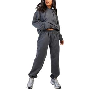 Kivotech Manufacture High Quality Breathable Custom Logo Solid Casual Ladies Hoodie Sports Set Tracksuit for <b>Women</b> - Product Image 1