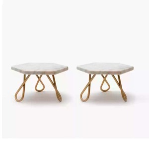 Soporte de pastel de metal de diseño y tamaño personalizado de alta calidad con tapa de mármol Soporte de pastel de diseñador hecho a mano. - Product Image 2