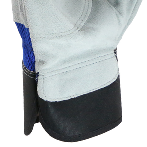 Vente en gros de gants de travail en cuir fendu bleu et blanc pour la sécurité dans la construction gants de travail industriel CE EN420 doublés en coton pour hommes - Product Image 5