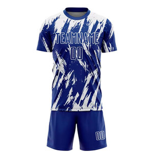 ชุดเสื้อเจอร์ซีย์ฟุตบอลของผู้ใหญ่เสื้อออกกำลังกายแบบแห้งเร็วมีปกคอกลมสีตามสั่ง - Product Image 3