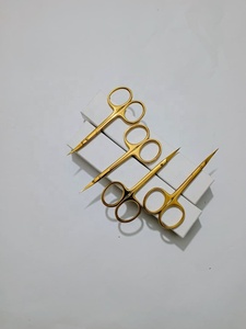 Tijeras Profesionales para Bebés, Acero Inoxidable con Recubrimiento de Plasma Dorado, Hoja Curva, Logotipo Personalizado, Instrumentos de Belleza - Product Image 2