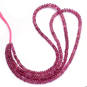 Turmalina Rubelita de 3mm-5mm, Cuentas Sueltas Redondas y Lisas, Turmalina Rosa Natural, Piedra Preciosa, Cuentas Sueltas para la Fabricación de Joyas - Product Image 1