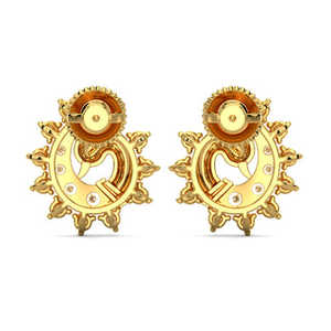 ต่างหูเพชรสีเหลืองทองที่งดงาม - Product Image 3