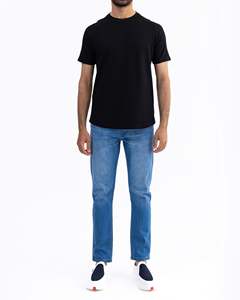Camiseta 100% de algodón de calidad superior para hombre Camiseta negra de ajuste regular básica personalizada - Product Image 1