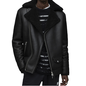 Veste en cuir pour hommes de personnalité impressionnante pour hommes manteaux chauffants et veste de vêtements chauds/100% tissu de toile en cuir véritable High Street - Product Image 1