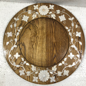 Plateau de service en incrustation de nacre de luxe unique fait à la main Eid Mubarak Occasions spéciales avec embellissements de perles - Product Image 2