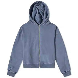New Professional <b>Men</b> Customization Zipper <b>Hoodies</b> Acid Washed Drop Shoulder Breathable Design Blank <b>Plain</b> Zipper <b>Hoodies</b> <b>For</b> <b>Men</b> - Product Image 5