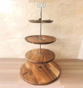 Support pour gâteau de mariage, vaisselle de fête décorative, design classique, support pour cupcake en bois de couleur marron et noir en vrac - Product Image 4