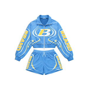 Custom Camo Half Zip Polyester <b>Jacket</b> Jogger Short Set 2pc Sport Patchwork Nylon Tracksuit Windbreaker <b>Track</b> Suit Sets <b>for</b> <b>Men</b> - Product Image 6