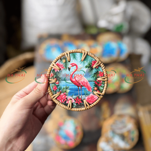 แผ่นรองแก้วไม้ลายสัตว์หลากสีสัน งานฝีมือเคลือบเงา ทนทาน ปลอดสารพิษ เป็นมิตรกับสิ่งแวดล้อม ใช้ตกแต่งโต๊ะ - Product Image 4