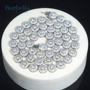 Hot Sale 14K Gold Plated 925 Sterling <b>Silver</b> 10mm Round Cut <b>Necklace</b> <b>for</b> <b>Men</b> Premium <b>Necklace</b> - Product Image 4