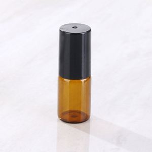 <b>Glass</b> Roller Sample <b>Vial</b> Metal Roller <b>Glass</b> Ball Essential Oil <b>Vials</b> Amber 1ml 2ml 3ml 5ml 10ml Slim <b>Glass</b> Roll on Bottle 200pcs - Product Image 5