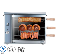 Four à rôtissoire électrique miniature rotatif Campbon ZH-9313, rôtissoire rotative multi-épingle pour poulet, saucisses, restaurant