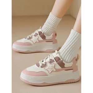 Sneakers Casual da Donna con Suola Chunky e Stampa a Stelle, Scarpe da Passeggio in Stile Collegiale - Product Image 5