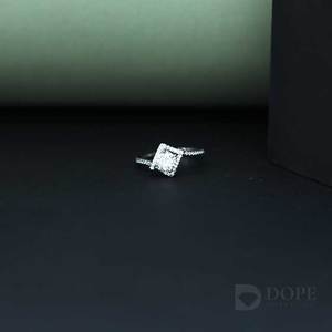 Bague Moissanite en acier inoxydable plaqué or 14KT Taille unique de pointeur Cadeau d'anniversaire de fête de mariage classique Son idée de fiançailles - Product Image 2
