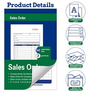 Individuelles Durchschreibungs-Bestellformular 210x140 Verkaufsbestellbuch Rechnungsbeleg Bestellbuch Lieferbeleg für Unternehmen - Product Image 5