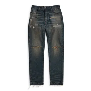 Quần Jean Tùy Chỉnh Thương Hiệu Logo Mô Hình Baggy Phù Hợp Của Nam Giới Cotton Jeans Denim