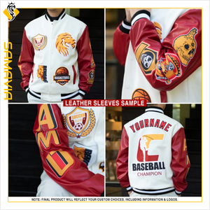 Samavia แจ็กเก็ตบอมเบอร์หนังขนสัตว์สำหรับผู้หญิงเสื้อแจ็กเก็ตมีสไตล์มหาวิทยาลัยระบายอากาศได้สำหรับฤดูหนาว - Product Image 2