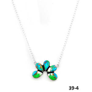 Collier artisanal du sud-ouest, objet culturel de collection, paon et dahlia en argent sterling - Product Image 2