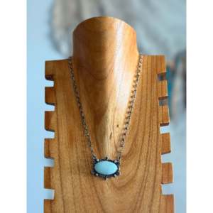 Collier fin perlé Jameson Garcia en turquoise naturelle Dry Creek et barre en argent sterling - Product Image 1