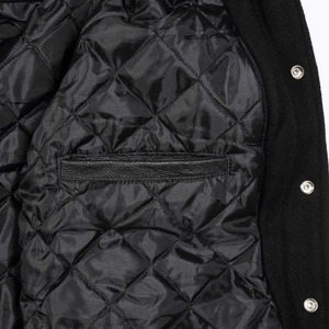 Venta caliente personalizado estilo fresco de los hombres de invierno Varsity chaqueta de cuello alto de béisbol Bomber chaquetas de cuero lona estilo de calle - Product Image 4