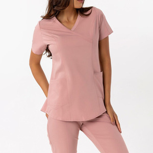 Uniformes Médicos Elegantes para Mujer, Servicio OEM, Conjuntos de Uniformes de Enfermería, Último Diseño, Trajes de Enfermería de Manga Corta - Product Image 5