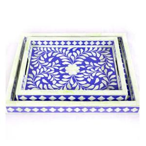 Bandeja de servicio redonda hecha a mano Axiom Home Accents, bandeja con incrustaciones de hueso, plato de diseño Floral, bandeja con incrustaciones de resina para Decoración de cocina - Product Image 3