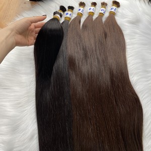 ผมต่อผมแท้เวียดนามยาวตรงสีดำและน้ำตาลเรียงตามระดับคุณภาพสูง - Product Image 4