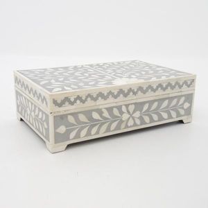 Luxury Handmade Natural Bone Inlay Velvet Lined Art Deco Jewelry <b>Box</b> for Sympathy Get Well Occasions-Multi-Piece Home <b>Decor</b> - Product Image 5
