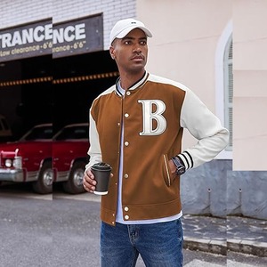 Vente en gros OEM Fabricant Top Qualité Chenille Broderie Hommes Collège Bomber de baseball personnalisé Letterman Veste universitaire en cuir - Product Image 2