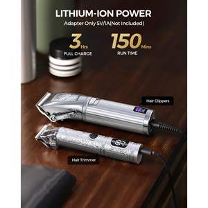 Tondeuses à cheveux sans fil professionnelles pour hommes, batterie 2500 mAh, lame en acier inoxydable, écran LED et peignes de dégradé - Product Image 6