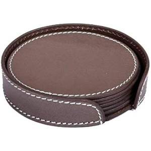 Posavasos de cuero Uso de artículos de mesa Fabricante indio 100% Mesa de posavasos de cuero de la mejor calidad hecha a mano Venta directa de fábrica - Product Image 1