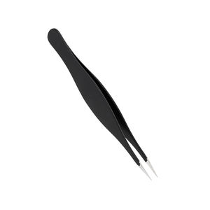 Pince à épiler pour cils de haute qualité en papier noir enduit, pointe pointue, en acier inoxydable, pour la beauté - Product Image 3