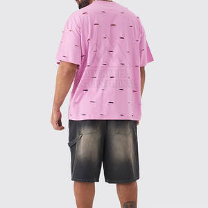 T-shirt délavé à la mode, nouveau design, streetwear, logo imprimé personnalisé, 100% coton, coupe ample, t-shirt délavé imprimé - Product Image 4