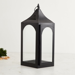 Lanternes en fonte d'aluminium de conception marocaine revêtues de noir pour la maison et le mariage Lanternes de bougie de décoration d'éclairage de table - Product Image 5