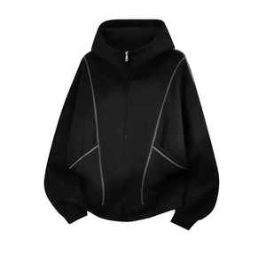 Sweat à capuche personnalisé chaud pour l'hiver avec manches longues 100% coton blanc uni - Product Image 6