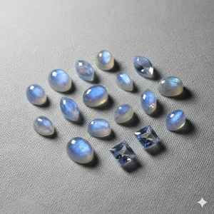 Piedra Lunar de Primera Calidad, Forma de Ojo de Luna, Fondo Plano, Tallada, Translúcida, Azul, Forma de Ojo de Caballo, Fondo Plano, 20% de Descuento y Regalo - Product Image 1