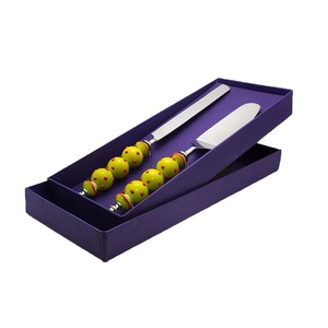 Juego de servidor de pasteles con mango de diseño en relieve para el hogar y el Hotel, cuchillo de alta calidad y juego de servicio de 2 esmaltes de espejo - Product Image 5