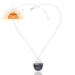 Nouvelle tendance en argent sterling 925 pendentif en pierre précieuse de labradorite naturelle fabricant de bijoux de conception personnalisée - Product Image 1