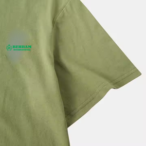 High Quality Men's Luxury Oversized Heavyweight T-Shirt <b>Blank</b> Mock Neck Polyester/Cotton Blend Eco-Friendly 210g Fabric <b>Weight</b> - Product Image 5