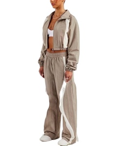 Survêtement coupe-vent sur mesure pour femmes Survêtement coupe-vent manches longues en polyester 2 pièces Logo personnalisé 2026 - Product Image 4