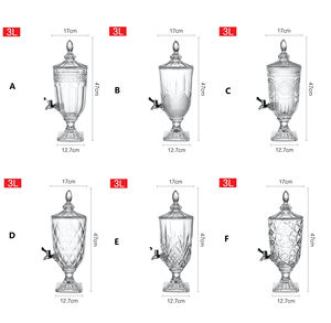 منتج صيفي فاخر ديكور منزلي فاخر عصير فواكه لكمة مشروبات كحولية موزعات مشروبات زجاجية للحفلات والزفاف - Product Image 4