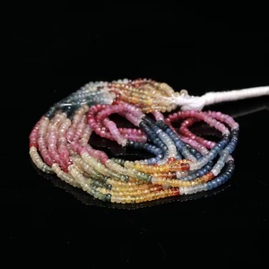 Best-seller perles de rondelle à facettes multi-saphir perles arc-en-ciel multi-saphir pour bijoux en pierre personnalisés - Product Image 2