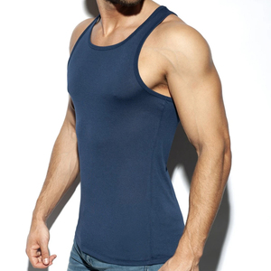 Camiseta sin mangas de gimnasio de secado rápido para hombres para entrenamientos de verano Tejido deportivo de punto Servicios OEM incluidos - Product Image 5