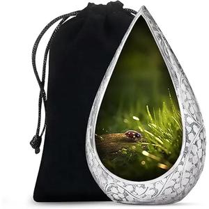 Grande urne de crémation en forme de larme de la meilleure qualité OEM ODM conception personnalisée émail fini adulte crémation souvenir urnes cadeau funéraire - Product Image 6
